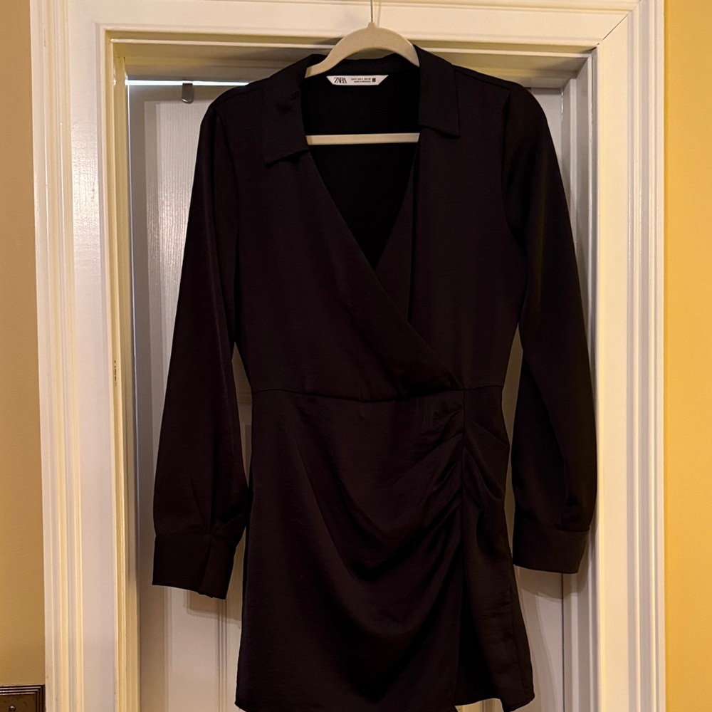 Zara Black Long Sleeve Dress